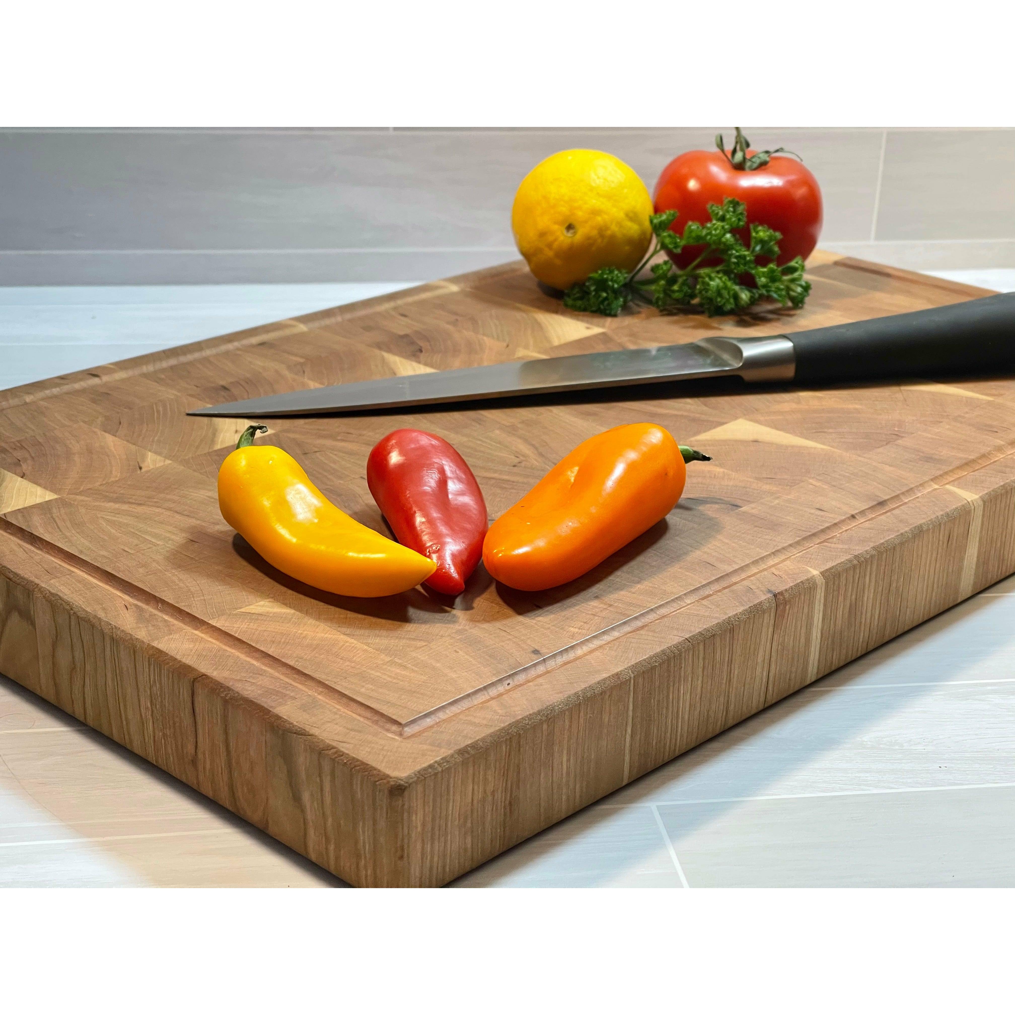 The Helena Charcuterie Cheese Cutting Butcher Block Board, Handcrafted  1.25 thick Solid Cherry Hardwood, All Natural, Non-Toxic Finish, Optional  Custom Laser Engraving Available! - copy