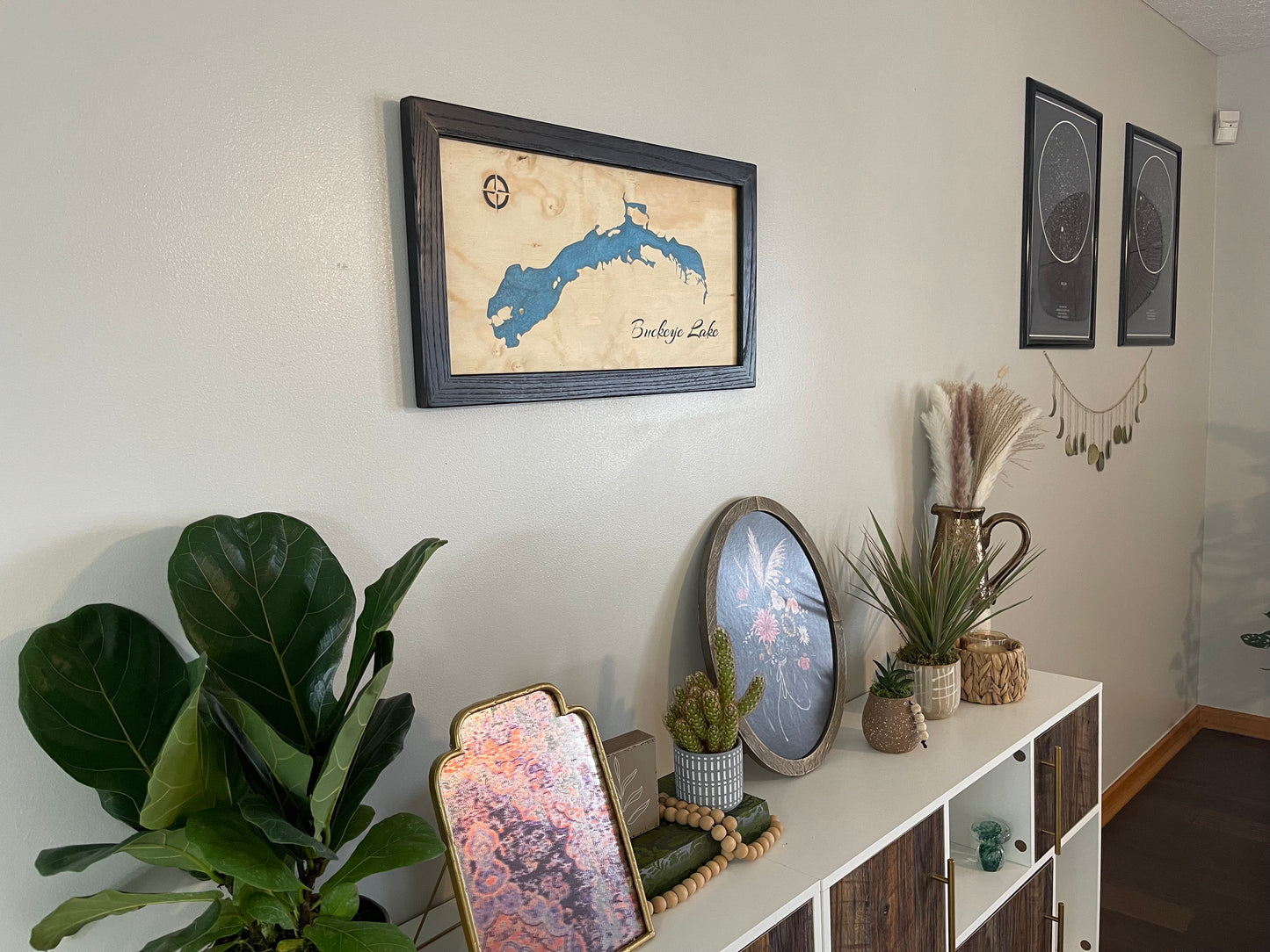 Lake Map Epoxy Wall Art